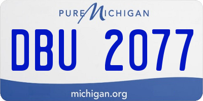 MI license plate DBU2077