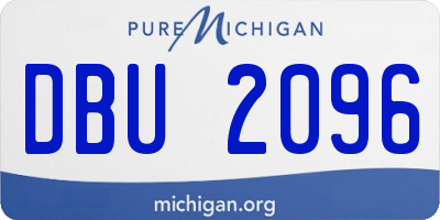MI license plate DBU2096