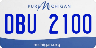 MI license plate DBU2100