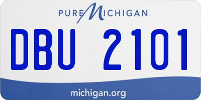 MI license plate DBU2101