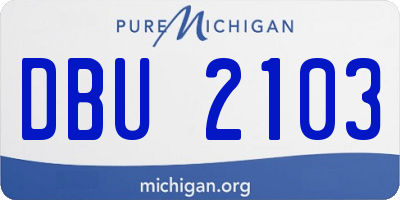 MI license plate DBU2103