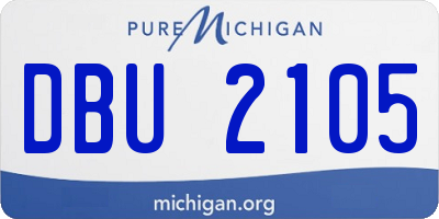 MI license plate DBU2105