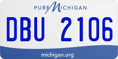 MI license plate DBU2106