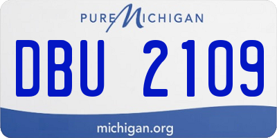 MI license plate DBU2109