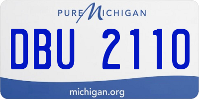 MI license plate DBU2110