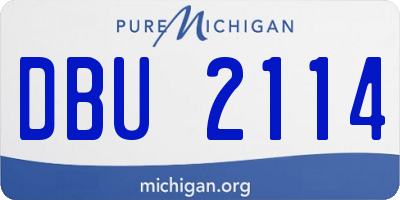 MI license plate DBU2114