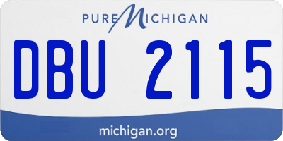 MI license plate DBU2115