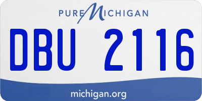 MI license plate DBU2116