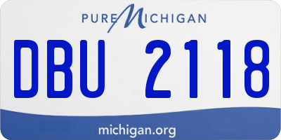 MI license plate DBU2118