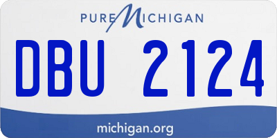 MI license plate DBU2124