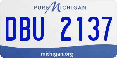 MI license plate DBU2137