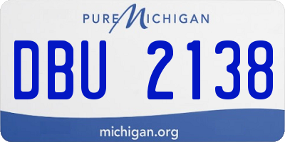 MI license plate DBU2138