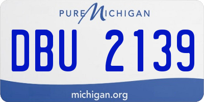 MI license plate DBU2139