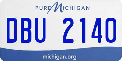 MI license plate DBU2140