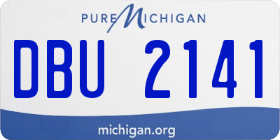 MI license plate DBU2141