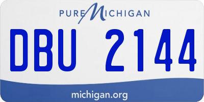 MI license plate DBU2144