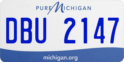 MI license plate DBU2147