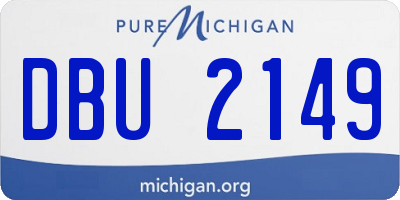 MI license plate DBU2149