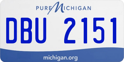 MI license plate DBU2151
