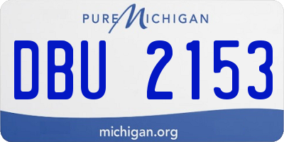 MI license plate DBU2153