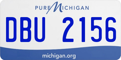 MI license plate DBU2156