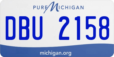 MI license plate DBU2158