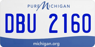 MI license plate DBU2160