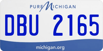MI license plate DBU2165