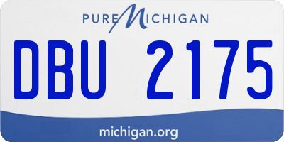 MI license plate DBU2175