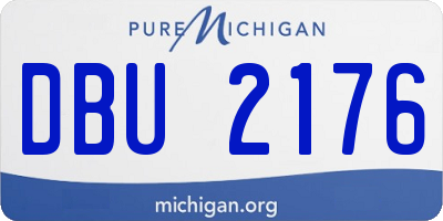 MI license plate DBU2176