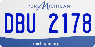 MI license plate DBU2178