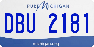 MI license plate DBU2181