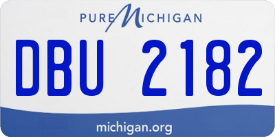 MI license plate DBU2182