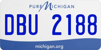 MI license plate DBU2188