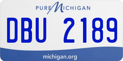 MI license plate DBU2189
