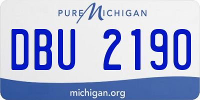 MI license plate DBU2190
