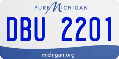 MI license plate DBU2201