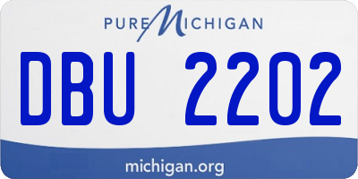 MI license plate DBU2202