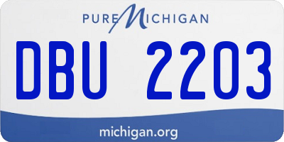 MI license plate DBU2203