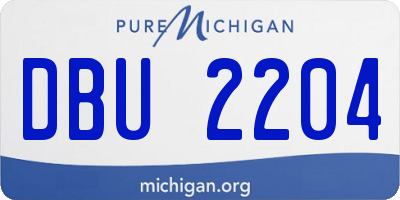 MI license plate DBU2204