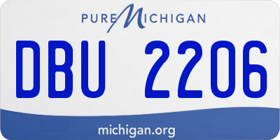 MI license plate DBU2206