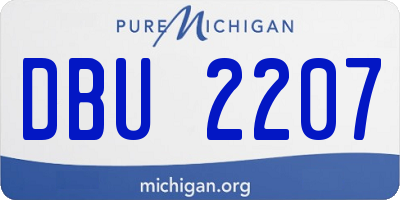MI license plate DBU2207