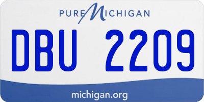 MI license plate DBU2209