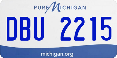 MI license plate DBU2215