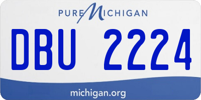 MI license plate DBU2224