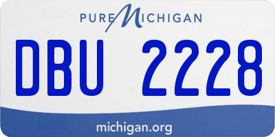 MI license plate DBU2228