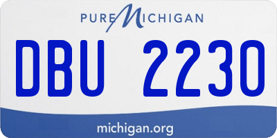 MI license plate DBU2230