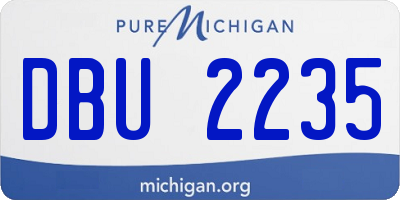 MI license plate DBU2235