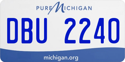 MI license plate DBU2240