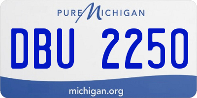 MI license plate DBU2250